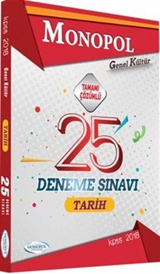 2018 KPSS Genel Kültür Tarih 25 Deneme Sınavı Tamamı Çözümlü