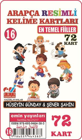 Arapça Resimli Kelime Kartları 16 En Temel Fiiler (72 Kart)