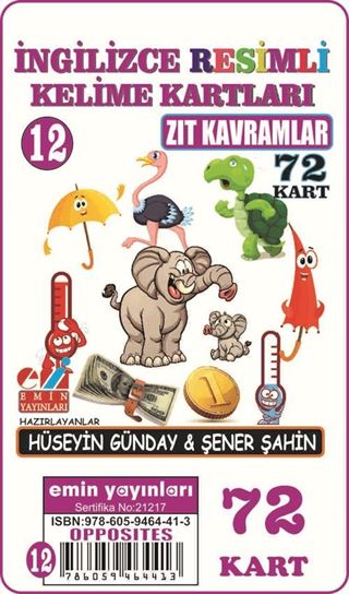 İngilizce Resimli Kelime Kartları 12 / Zıt Kavramlar