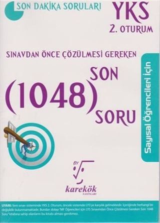 YKS Sınavdan Önce Çözülmesi Gereken Son 1048 Soru Sayılsal Öğrenciler İçin