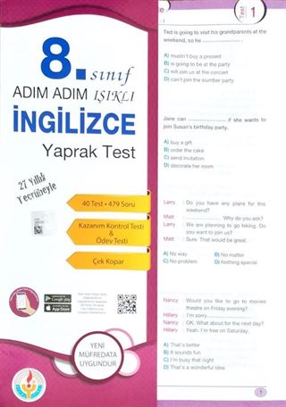 8. Sınıf Adım Adım Işıklı İngilizce Yaprak Test