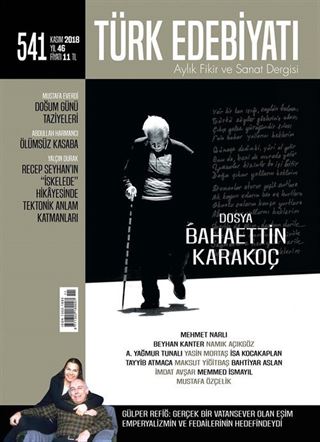 Türk Edebiyatı Aylık Fikir ve Sanat Dergisi Kasım 2018 Sayı: 541