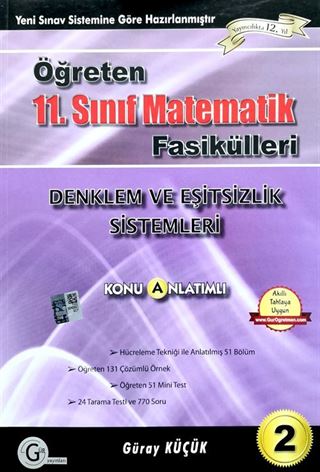 11. Sınıf Öğreten Matematik Fasikülleri 2 Denklem ve Eşitsizlik Sistemleri Konu Anlatımlı