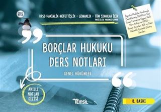 Borçlar Hukuku Genel Hükümler Ders Notları