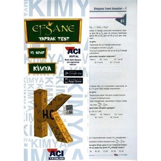 10. Sınıf Kimya Çek Kopar Yaprak Test