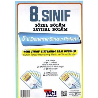 8. Sınıf 5'lı Paket Deneme Sınavı Sayısal - Sözel