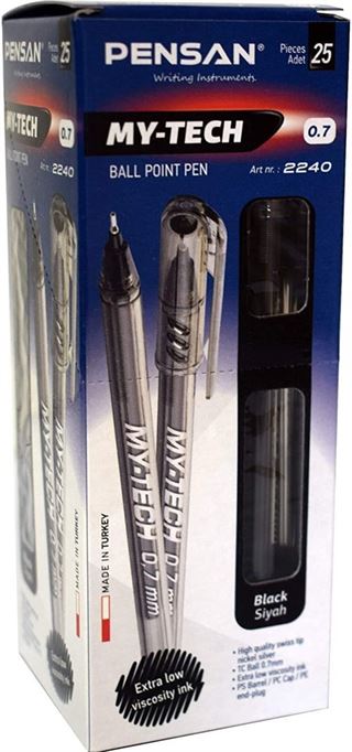 Pensan Tükenmez My-tech 0.7 Siyah (2240)25 li