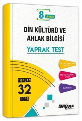 8. Sınıf Din Kültürü ve Ahlak Bilgisi Yaprak Test