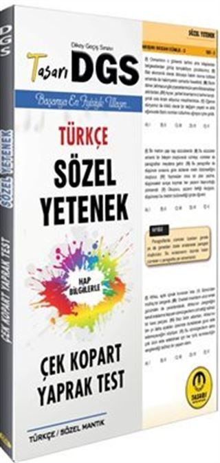 DGS Türkçe Sözel Yetenek Çek Kopart Yaprak Test