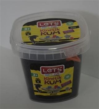Lets Kinetik Kum 500 gr. Siyah Plastik Kutu