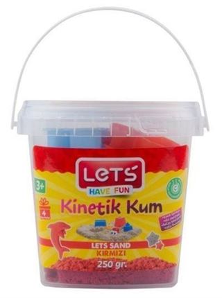 Lets Kinetik Kum 250 gr. Kırmızı Plastik Kutu