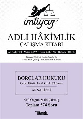 İmtiyaz Adli Hakimlik Çalışma Kitabı Borçlar Hukuku (Genel Hükümler-Özel Hükümler)