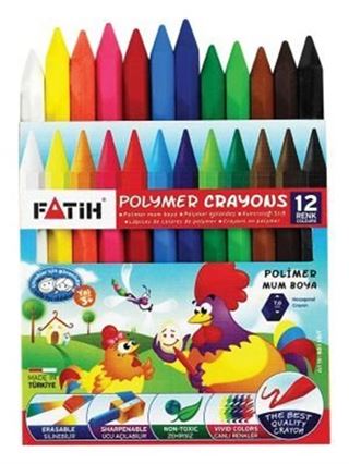 Fatih Crayon Wax Boya 12 Renk Kısa Mum Boya(50110)