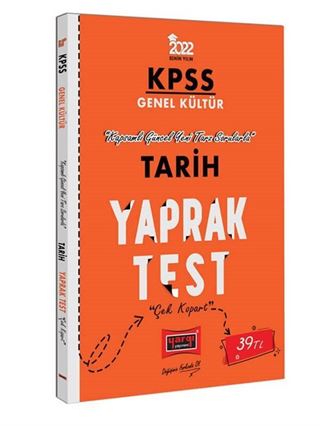 2022 KPSS Lisans Genel Kültür Tarih Yaprak Test