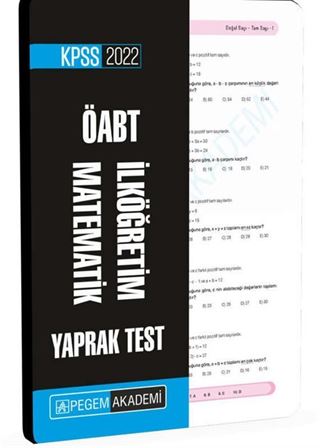 2022 KPSS ÖABT İlköğretim Matematik Yaprak Test