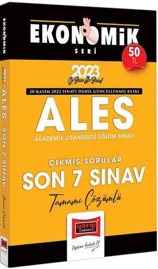 2023 ALES Tamamı Çözümlü Çıkmış Son 7 Sınav Soruları Ekonomik Seri (20 Kasım 2022 Sınavı Dahil)