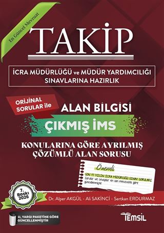 Takip İcra Müdürlüğü Alan Bilgisi Çıkmış Soru Bankası