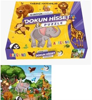 Yabani Hayvanları 12 Büyük Parça Dokun Hisset Puzzle