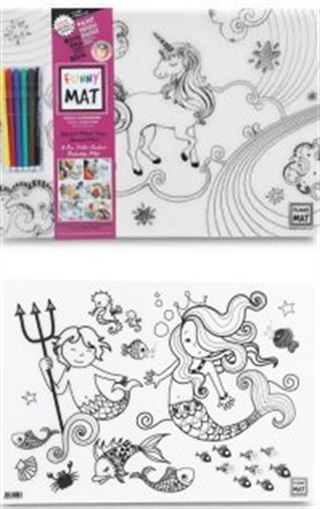 Funny Mat - Unicorn ve Deniz Kızı (6'lı Kalem Hediyeli)