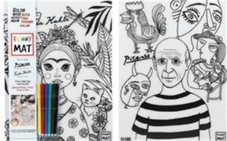 Funny Mat - Pablo Picasso ve Frida Kahlo (6'lı Kalem Hediyeli)