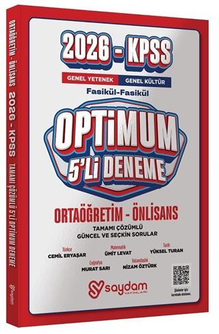 2026 KPSS Lise Ortaöğretim Ön Lisans Optimum 5 Deneme Fasikül Çözümlü