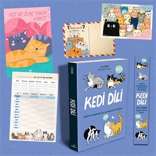 Kedi Dili Özel Set (Aşı Takip Kartı - Kartpostal ve Ayraç İlaveli)