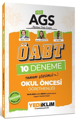 2025 MEB AGS ÖABT Okul Öncesi Öğretmenliği Tamamı Çözümlü 10 Deneme