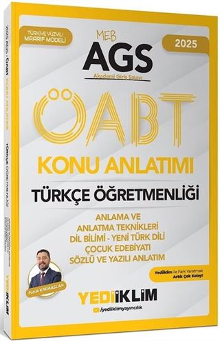 2025 MEB AGS ÖABT Türkçe Öğretmenliği Anlama ve Anlatma Teknikleri - Dil Bilimi - Yeni Türk Dili Çocuk Edebiyatı Sözlü ve Yazılı Anlatımı Konu Anlatımı