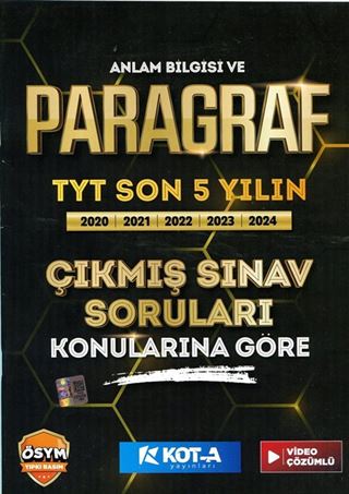 Anlam Bilgisi ve Paragraf TYT Son 5 Yılın Çıkmış Soruları Konularına Göre, Video Çözümlü