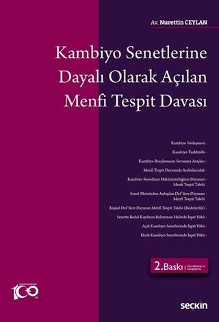 Kambiyo Senetlerine Dayalı Olarak Açılan Menfi Tespit Davası