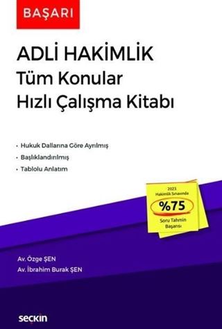 Başarı  Adli Hakimlik Tüm Konular Hızlı Çalışma Kitabı