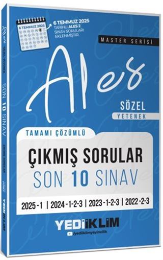 ALES Master Serisi Sözel Yetenek Tamamı Çözümlü Son 10 Sınav Çıkmış Sorular 6 Temmuz 2025 Ales-2 Ekli)
