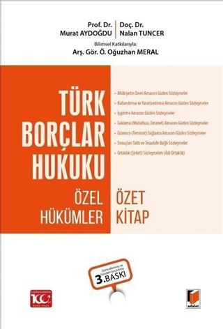 Türk Borçlar Hukuku Özel Hükümler Özet Kitap