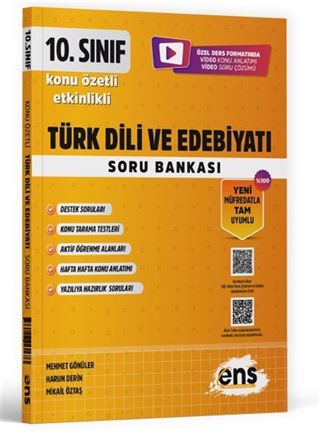 10. Sınıf Türk Dili ve Edebiyatı Etkinlikli Soru Bankası