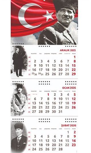 2026 Atatürk Gemici Duvar Takvimi - Ayyıldız