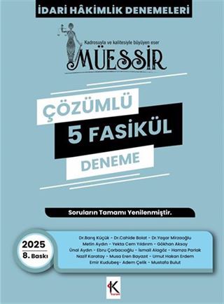 Müessir İdari Hakimlik Denemeleri-2025 Çözümlü 5 Deneme