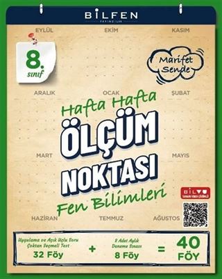 8. Sınıf Fen Bilimleri Hafta Hafta Ölçüm Noktası