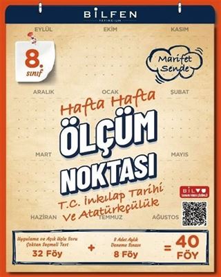 8. Sınıf T.C. İnkılap Tarihi ve Atatürkçülük Hafta Hafta Ölçüm Noktası
