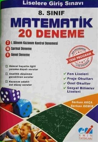 8. Sınıf LGS Matematik 20 Deneme