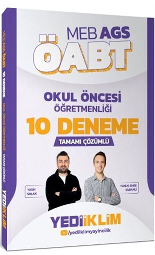MEB AGS ÖABT Okul Öncesi Öğretmenliği Tamamı Çözümlü 10 Deneme