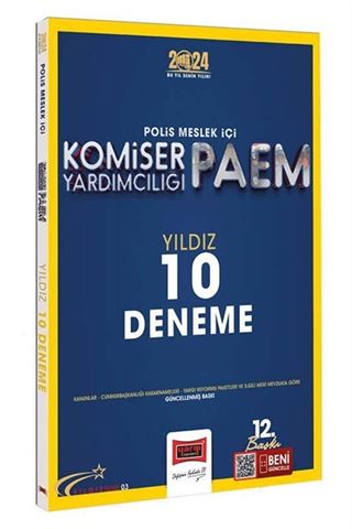 2024 Polis Meslek İçi PAEM Komiser Yardımcılığı Yıldız Serisi Yıldız 10 Deneme