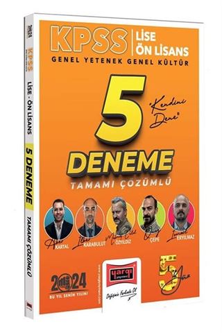 2024 KPSS Lise Ön Lisans GK-GY 5Yüz Ekibi Tüm Dersler Tamamı Çözümlü 5 Deneme
