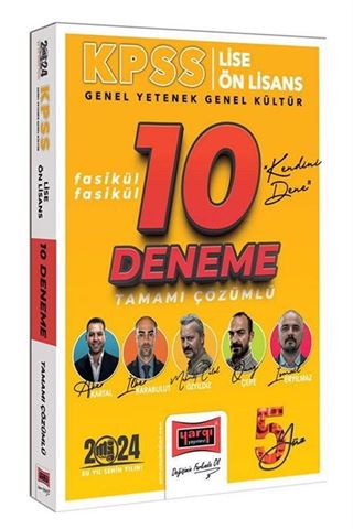 2024 KPSS Lise Ön Lisans GYGK Tüm Dersler 5Yüz Ekibi Fasikül Fasikül Tamamı Çözümlü 10 Deneme
