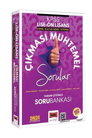 2024 KPSS GK-GY Lise Ön Lisans Çıkması Muhtemel Sorular Tamamı Çözümlü Soru Bankası