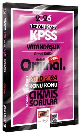 2026 KPSS Lise-Önlisans Vatandaşlık Orijinal 2010-2024 Konu Konu Çıkmış Sorular