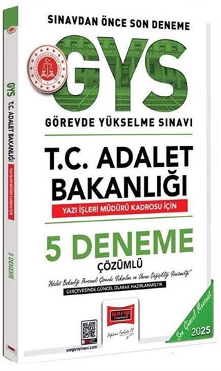 2025 T.C Adalet Bakanlığı Yazı İşleri Müdürü Kadrosu İçin Çözümlü 5 Deneme