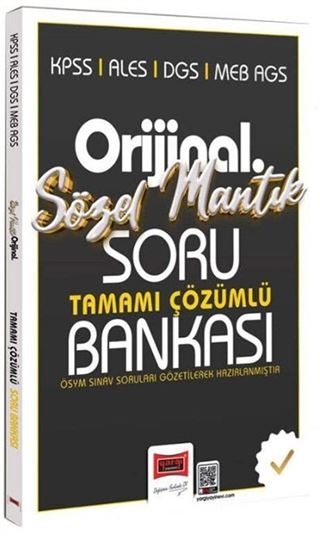 KPSS ALES DGS MEB-AGS Orijinal Sözel Mantık Tamamı Çözümlü Soru Bankası