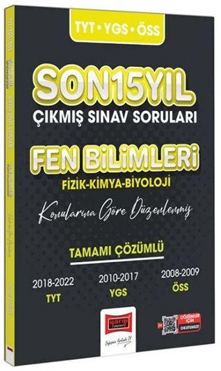 Yargı Yayınları 2023 TYT-YGS-ÖSS Son 15 Yıl Fen Bilimleri Çıkmış Sınav Soruları