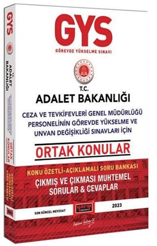 Yargı Yayınları 2023 Adalet Bakanlığı Ceza ve Tevkifevleri Genel Müdürlüğü Personeli İçin Unvan Değişikliği Sınavlarına Yönelik Ortak Konular Konu Özetli Soru Bankası