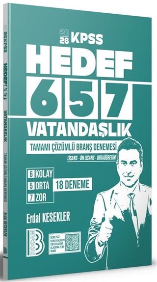 2026 KPSS Hedef 657 Vatandaşlık Tamamı Çözümlü Branş Denemesi